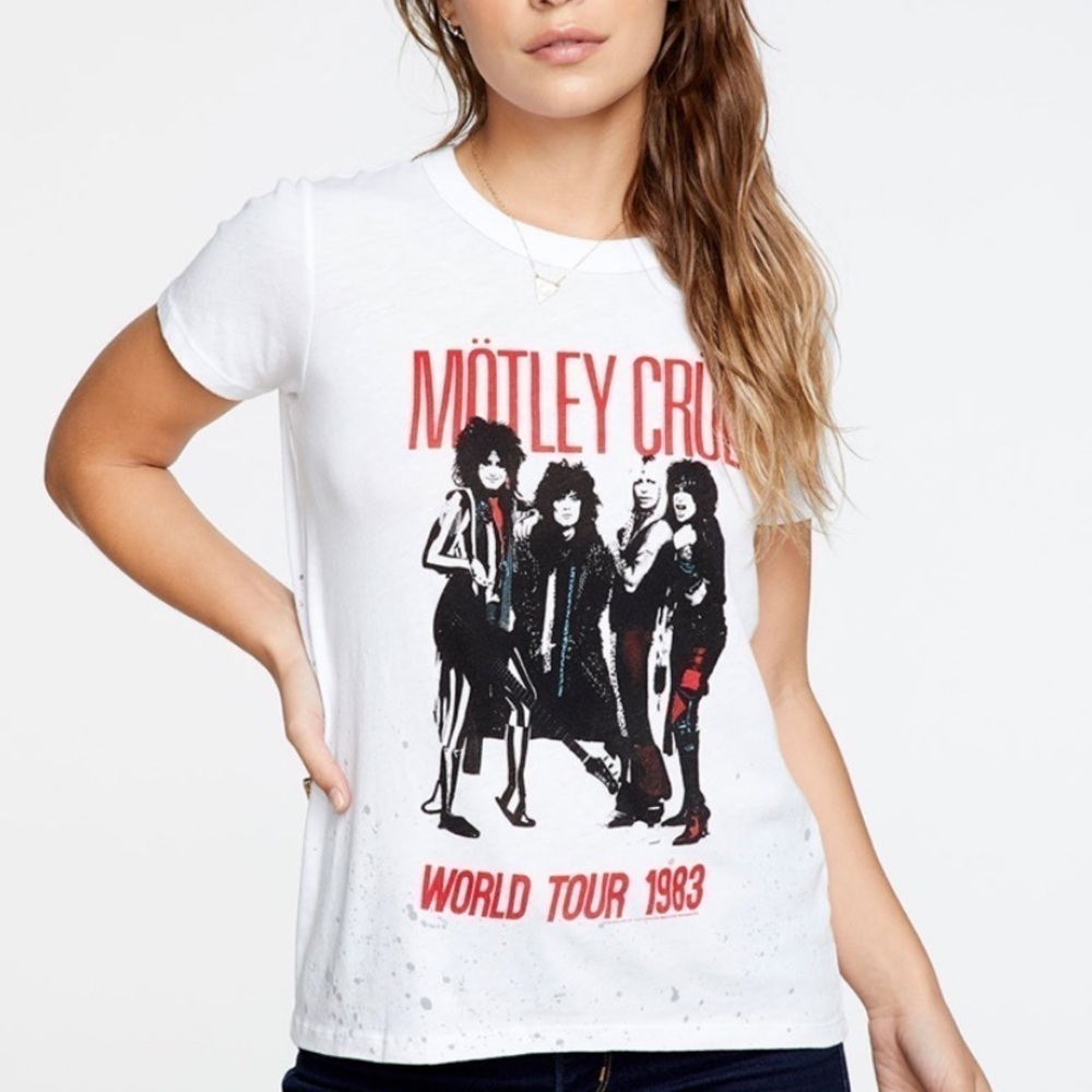CHASER Motley Crue World Tour 1983 band T-shirt XS women’s music Tommy Lee tee